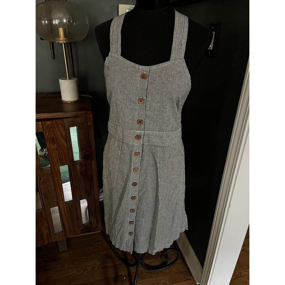 Aventura Sustainable Clothing Railroad stripe Sun dress Summer Overall Romper S - Picture 2 of 7